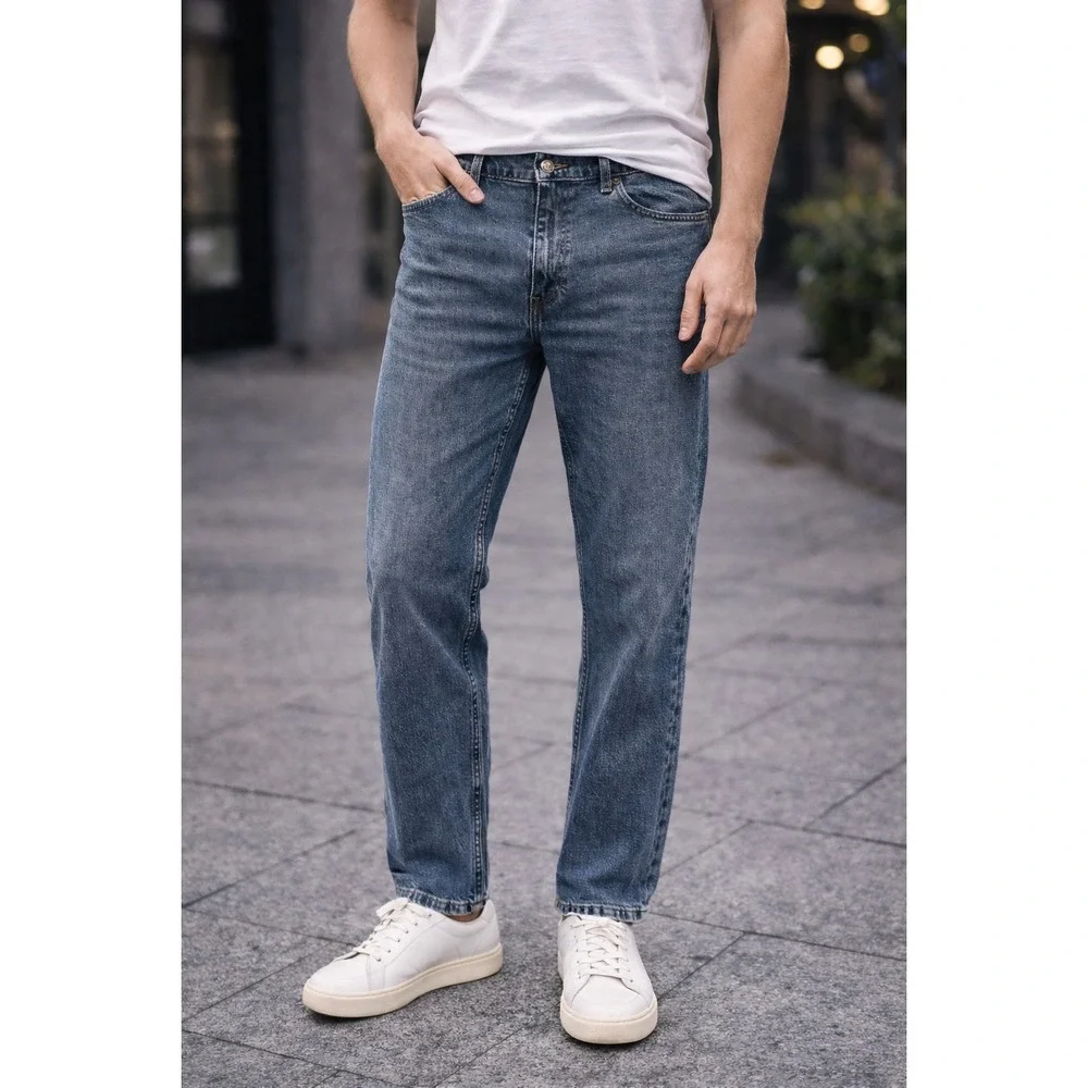 Levi's‎ 505 Jeans Mens 38x30 Blue Y2K Medium Wash Denim Straight Leg 90's